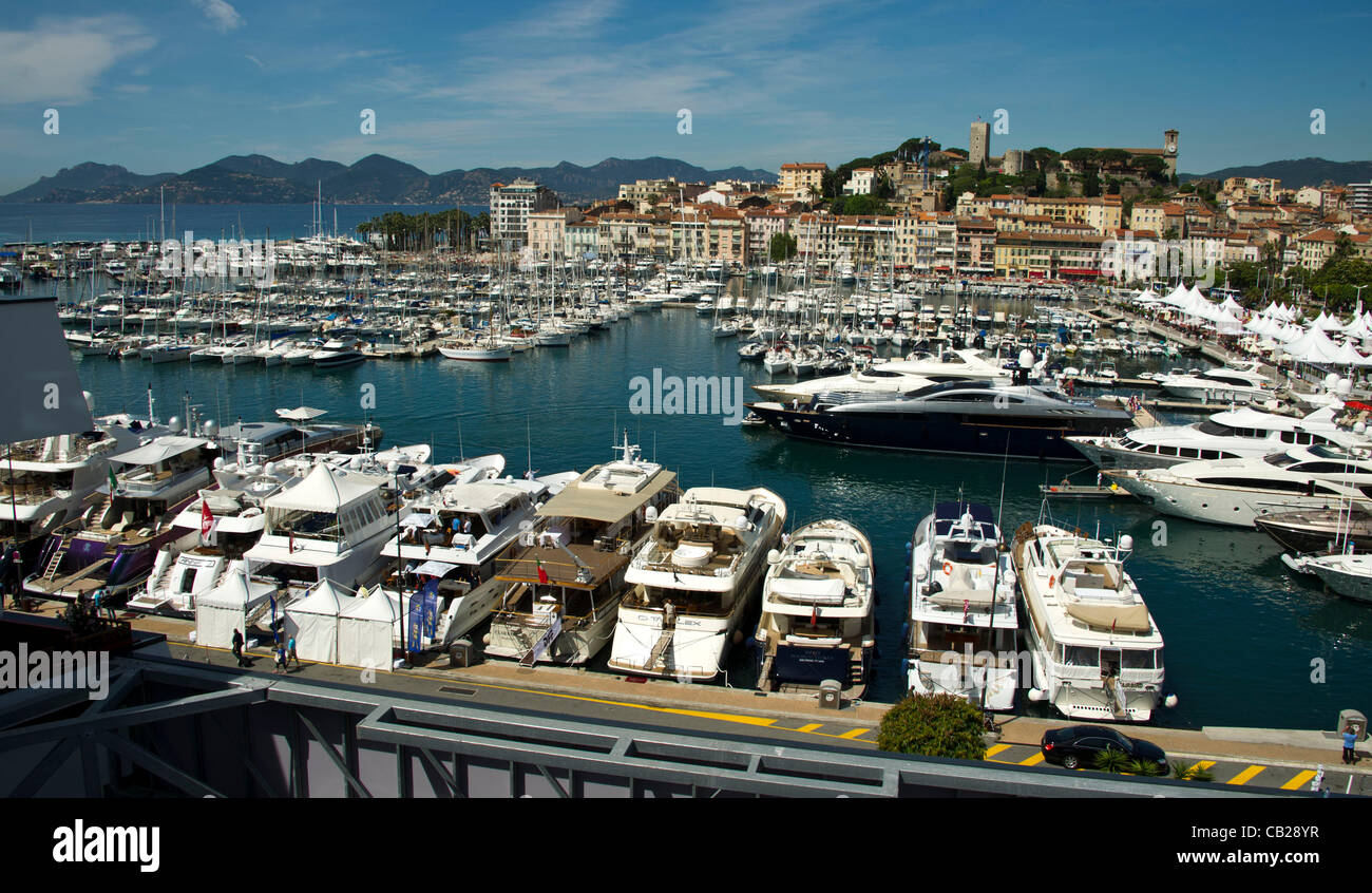 Vista sul Porto Vecchio sessantacinquesimo Cannes Film Festival 2012 Palais des Festival di Cannes, Francia mer 23 Maggio 2012 Foto Stock