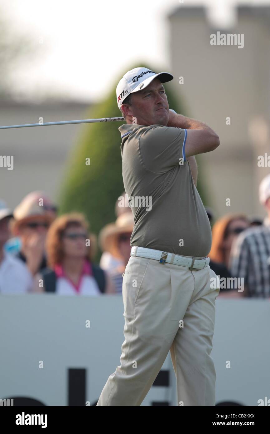 25.05.2012 Wentworth, Inghilterra. Damien McGraine (IRL) in azione durante il BMW PGA Championship, secondo round. Foto Stock