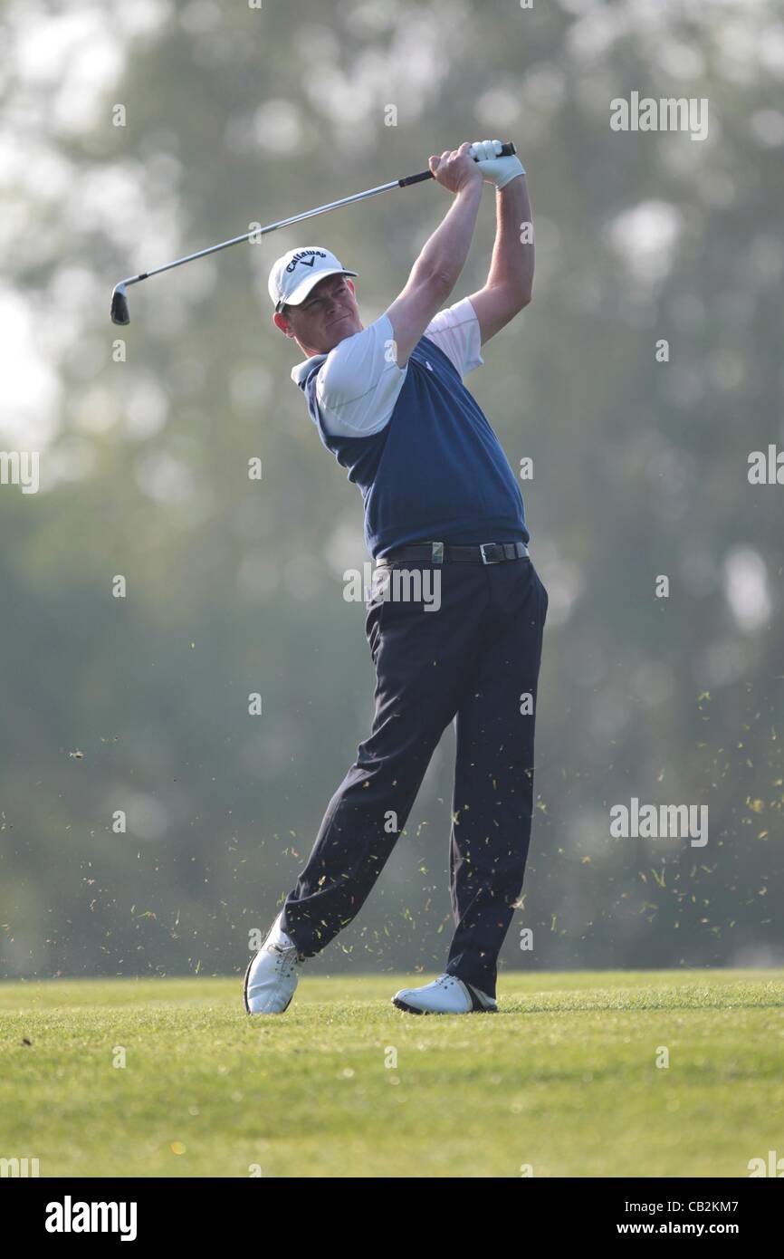 25.05.2012 Wentworth, Inghilterra. David Drysdale (SCO) in azione durante il BMW PGA Championship, secondo round. Foto Stock