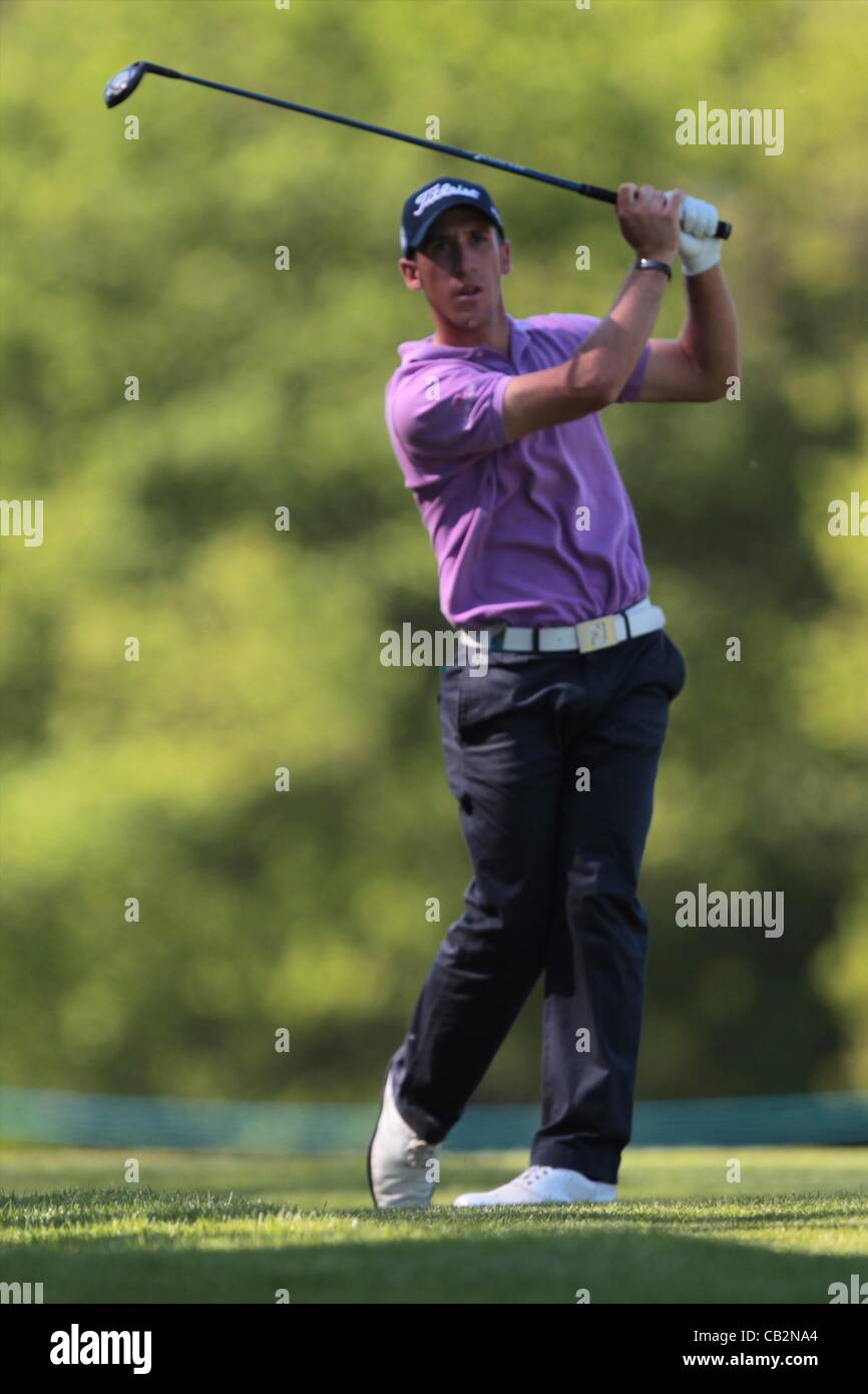 25.05.2012 Wentworth, Inghilterra. Romain Wattel (FRA) in azione durante il BMW PGA Championship. Foto Stock