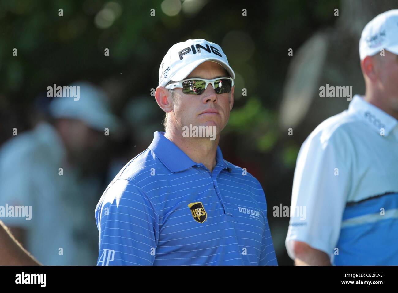 25.05.2012 Wentworth, Inghilterra. Lee Westwood (ITA) guardando pensieroso durante il BMW PGA Championship. Foto Stock