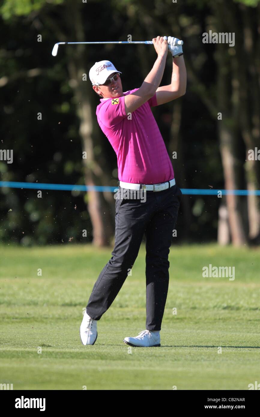 25.05.2012 Wentworth, Inghilterra. Bernd Wiesberger (AUT) in azione durante il BMW PGA Championship. Foto Stock