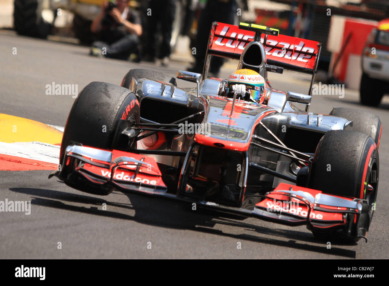 26.05.2012. Il Principato di Monaco, monote Carlo. Lewis Hamilton durante l'ultima sessione di prove libere a Monaco sulla giornata di qualificazione. Foto Stock