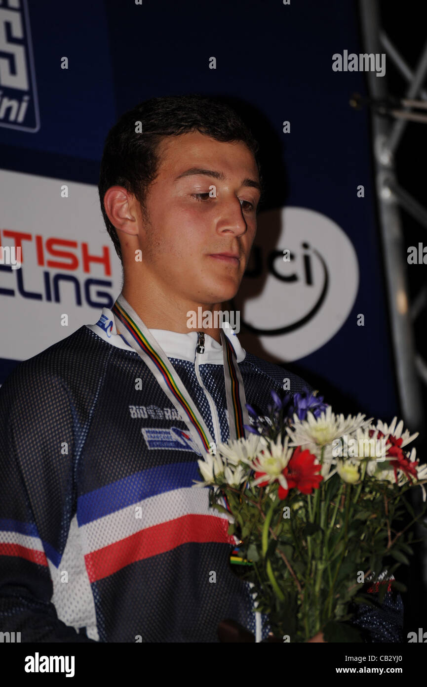 26.05.2012. Inghilterra, Birmingham, la National Indoor Arena. UCI BMX World Championships. Medaglia presentazioni presso l UCI BMX World Championships. Junior uomini. Leopold TRAMIER 3 Francia Foto Stock