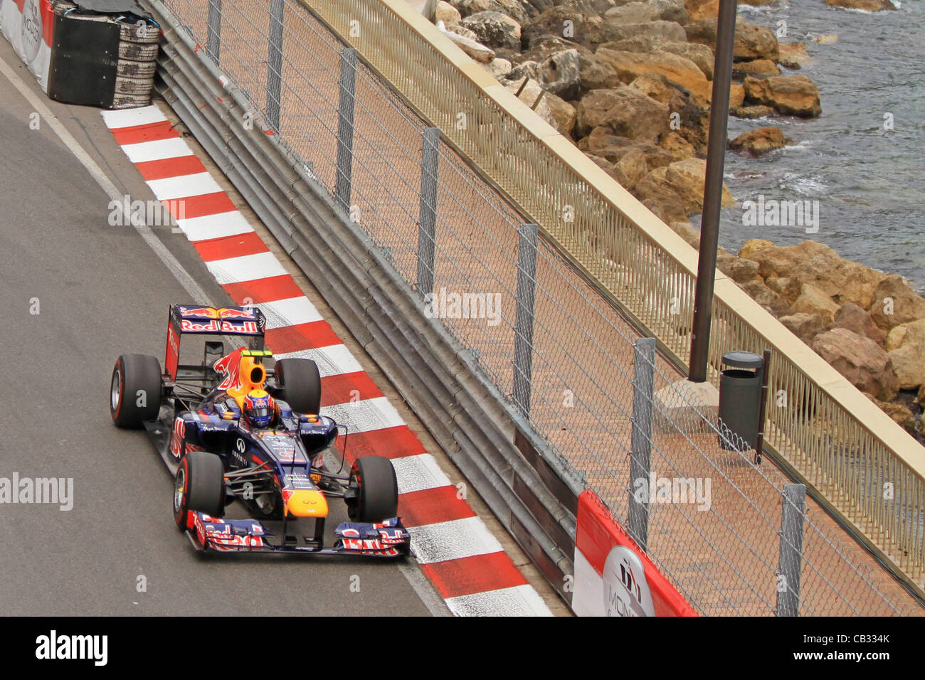 27.05.2012. Monaco Monte Carlo, F1 Grand Prix Mark Webber - Vincitore di Monaco Grand durante la gara Foto Stock