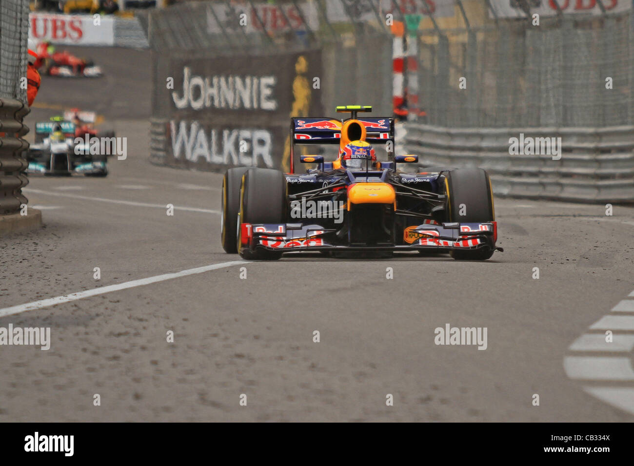 27.05.2012. Monaco Monte Carlo, F1 Grand Prix Mark Webber - Vincitore di Monaco Grand durante la gara Foto Stock