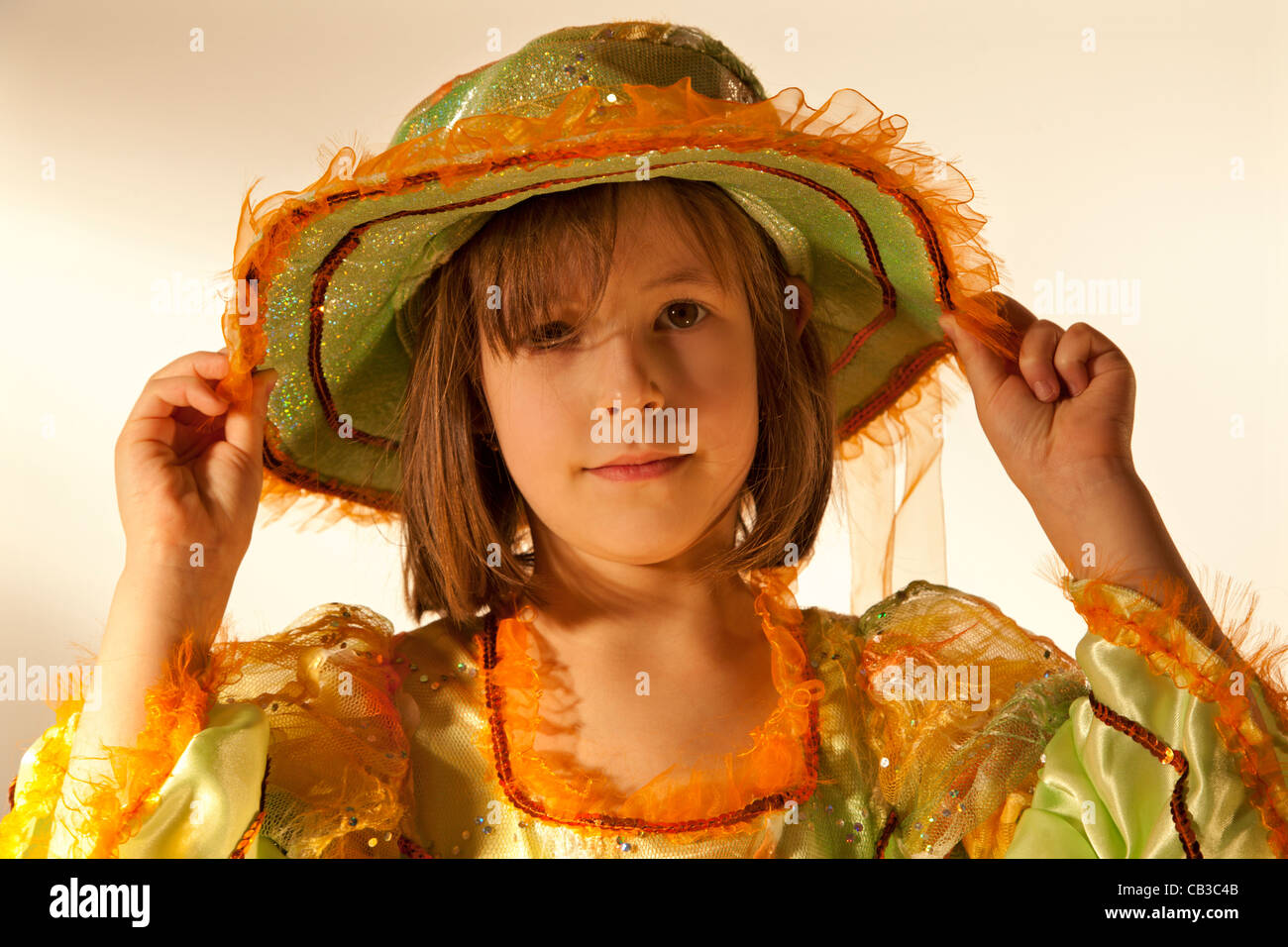 Bambina in abiti di carnevale Foto Stock