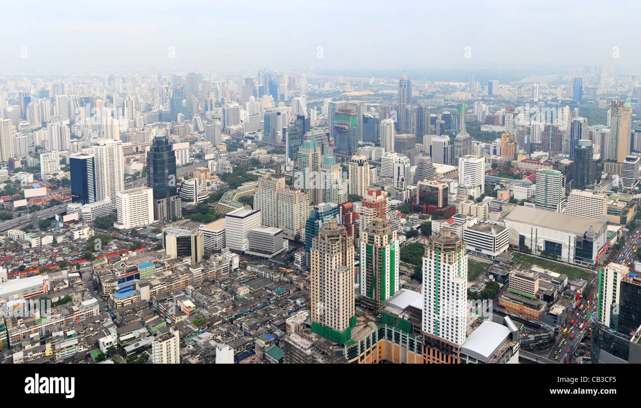 Panorama di Bangkok da Baiyoke Sky Hotel. Della Thailandia Foto Stock