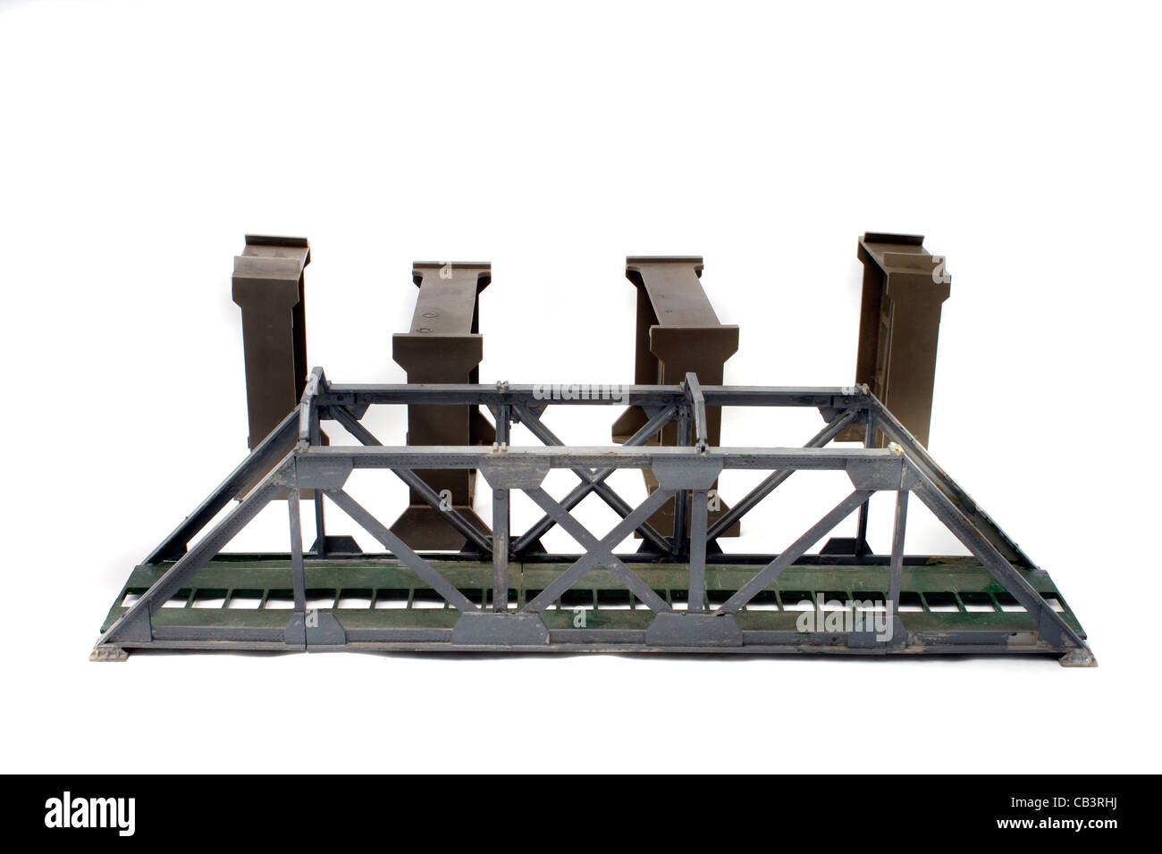 Airfix OO modello indicatore grigio ferroviaria ponte trave Foto Stock
