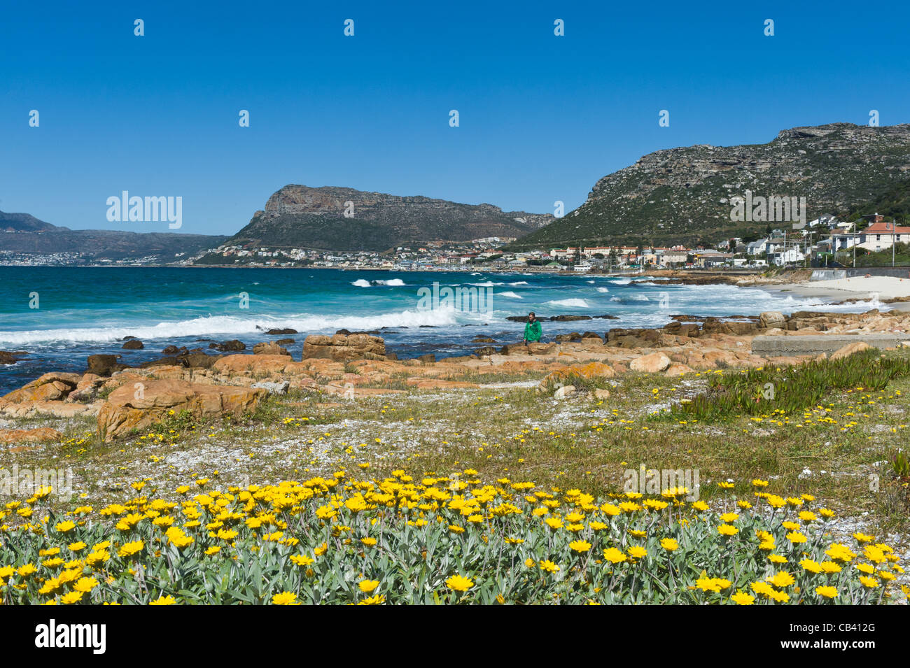 Kalk Bay View da St James spiaggia vicino Simons Town Western Cape Sud Africa Foto Stock