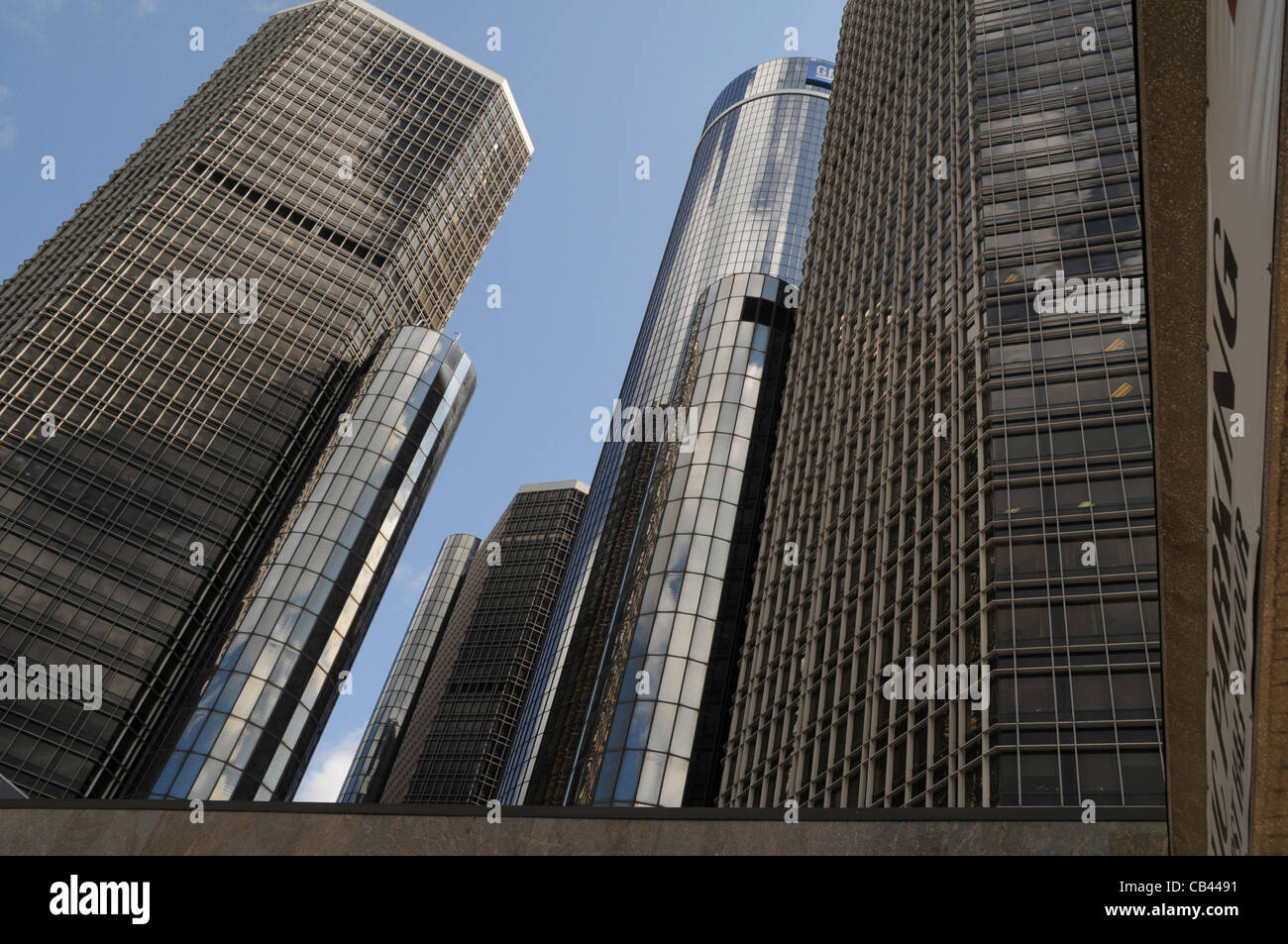 La GM e la costruzione di edifici rinascimentali a Detroit, Michigan Foto Stock