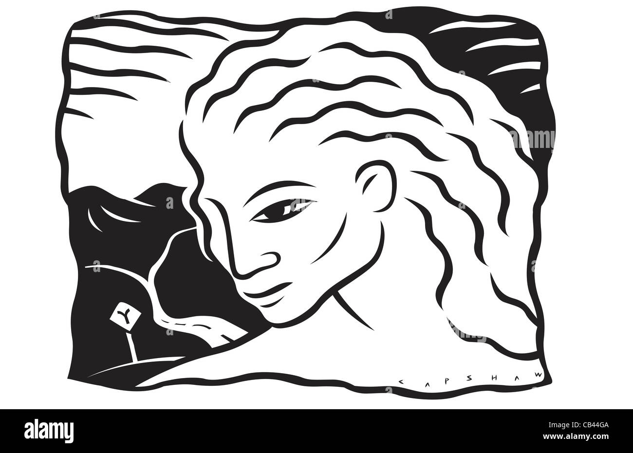 Strada da percorrere, Stan Capshaw, illustrazione digitale Foto Stock