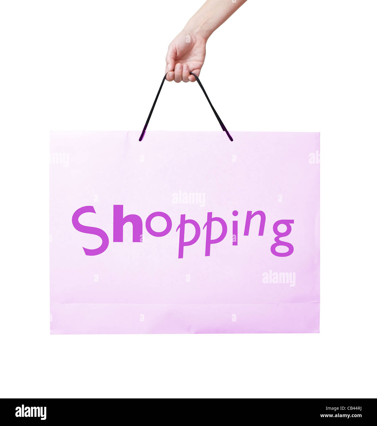 Una borsa da shopping isolato su bianco Foto Stock