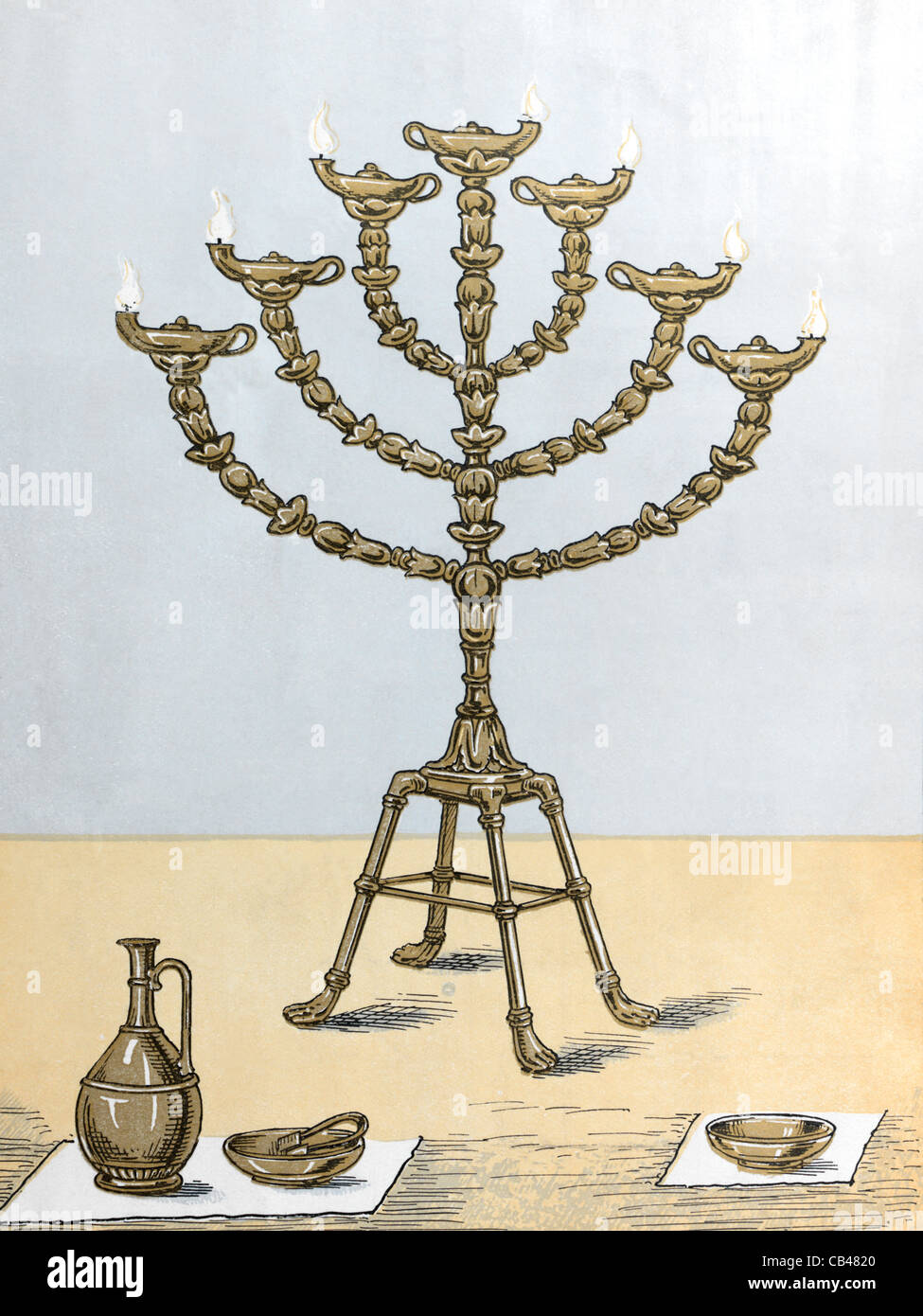 Una illustrazione del candelabro d'Oro (l'Esodo XXV Foto stock - Alamy