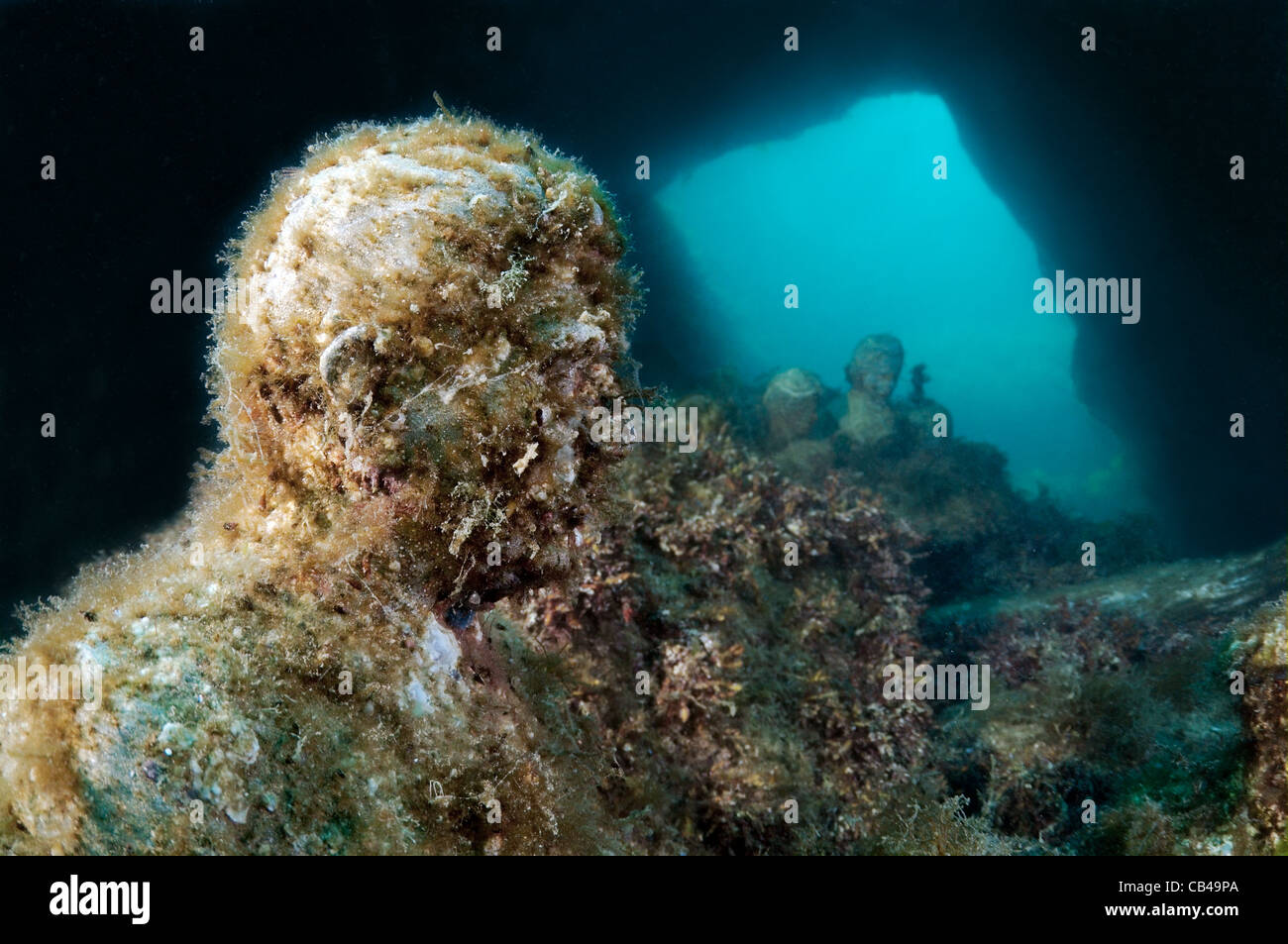 La scultura Joseph Vissarionovich Stalinto prima nel mondo museo subacqueo leader dell' Alley o Atlantis sovietica Foto Stock