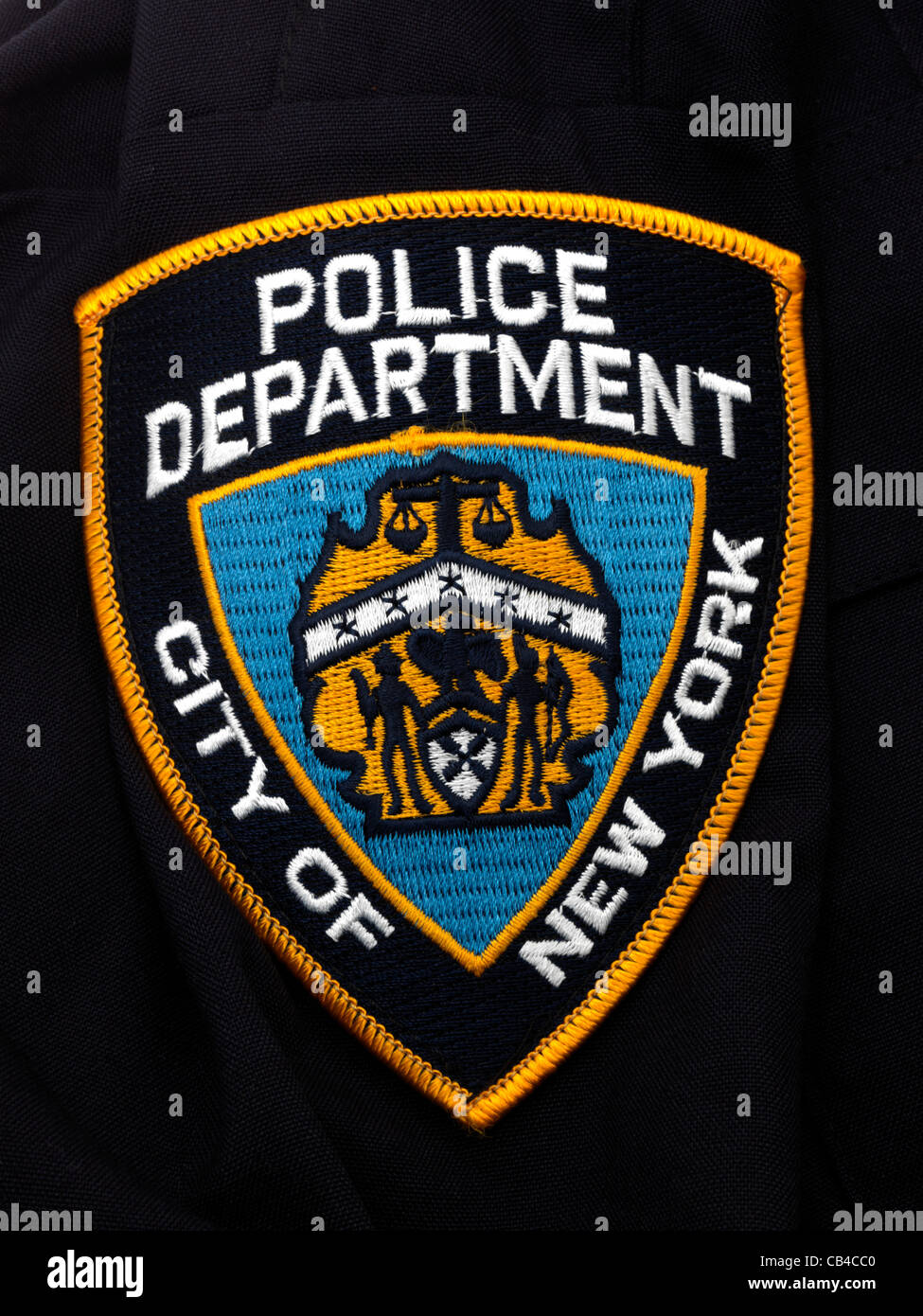 Il New York Police Department Badge sulla Manica Foto Stock