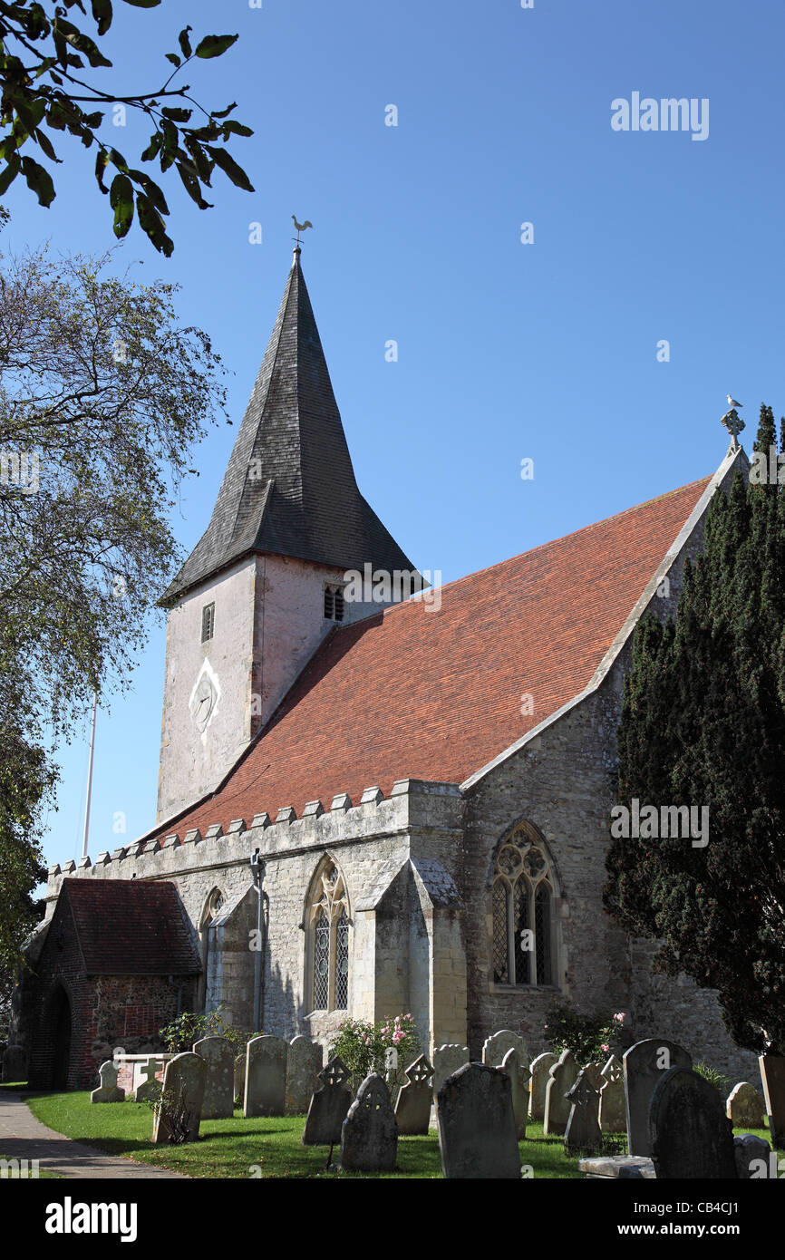 Chiesa della Santa Trinità Bosham Chichester West Sussex Foto Stock