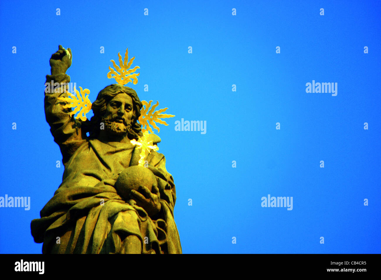 Gesù Cristo - figura religiosa sul Ponte Carlo a Praga Repubblica Ceca Foto Stock