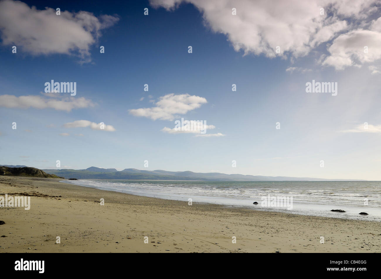 Criccieth beach il Galles del Nord Foto Stock