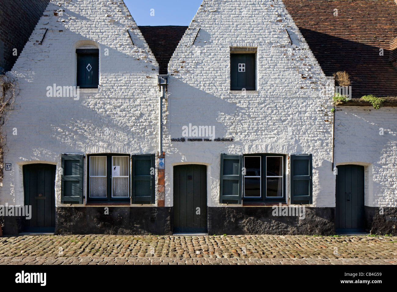 Il museo del folklore e il Gatto Nero / Zwarte Kat a Bruges, Belgio Foto Stock