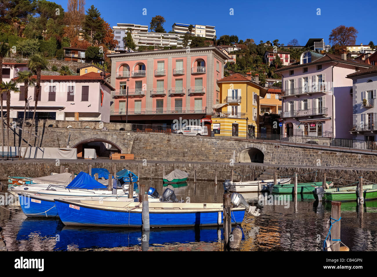 Vista sul Monte Verita in Ascona, Ticino, Svizzera Foto Stock