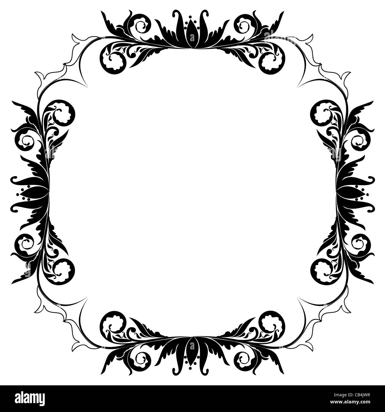 Immagine vuota cornice floreale confine. Vettore Foto Stock