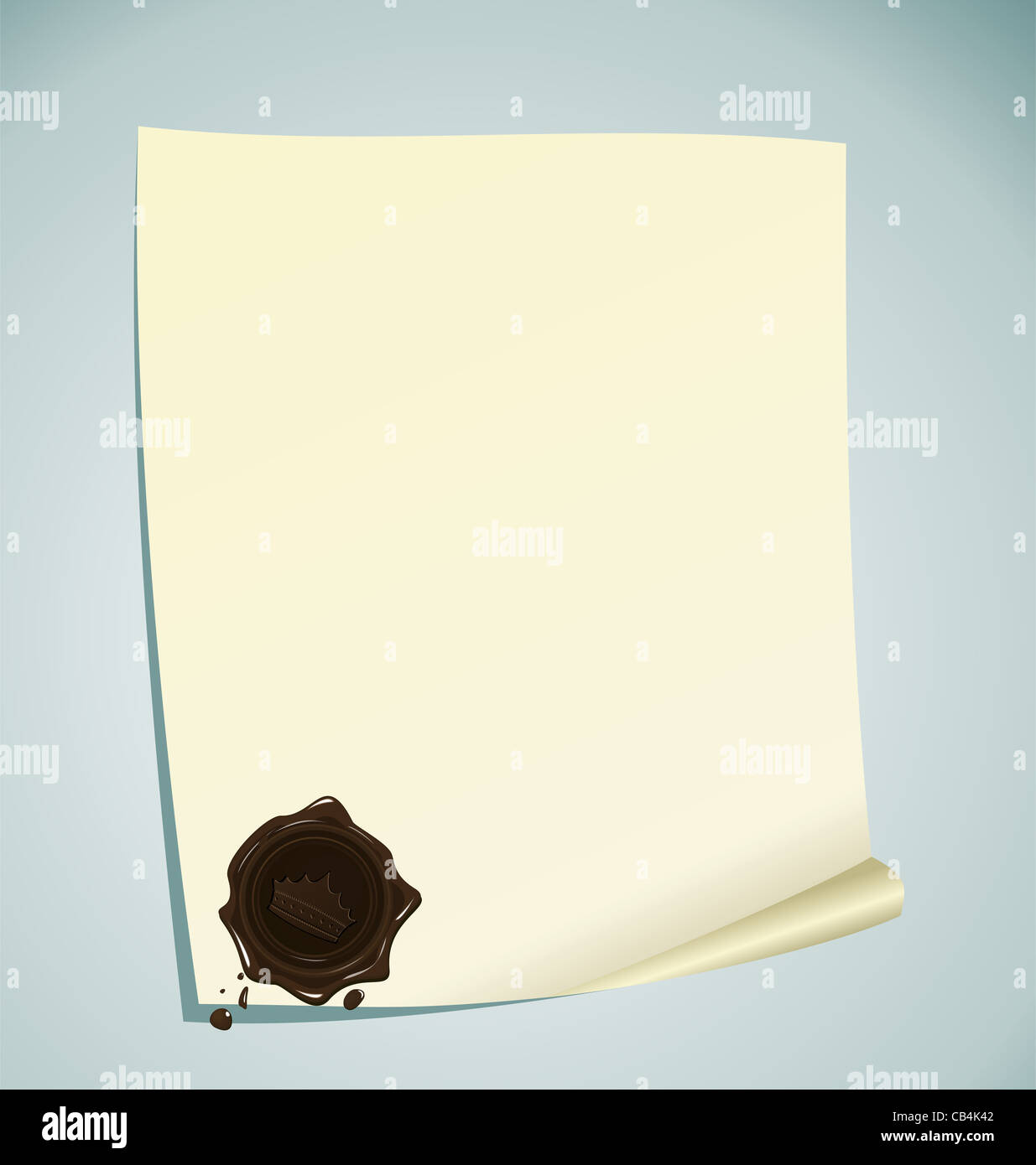 Immagine della carta marrone con ceralacca Foto Stock