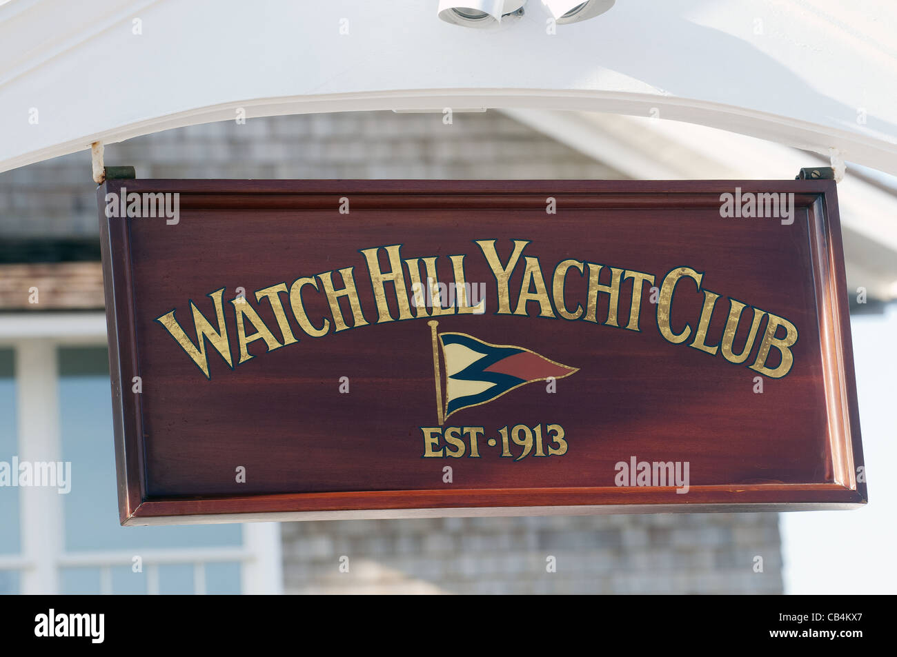 Watch Hill yacht club segno Foto Stock
