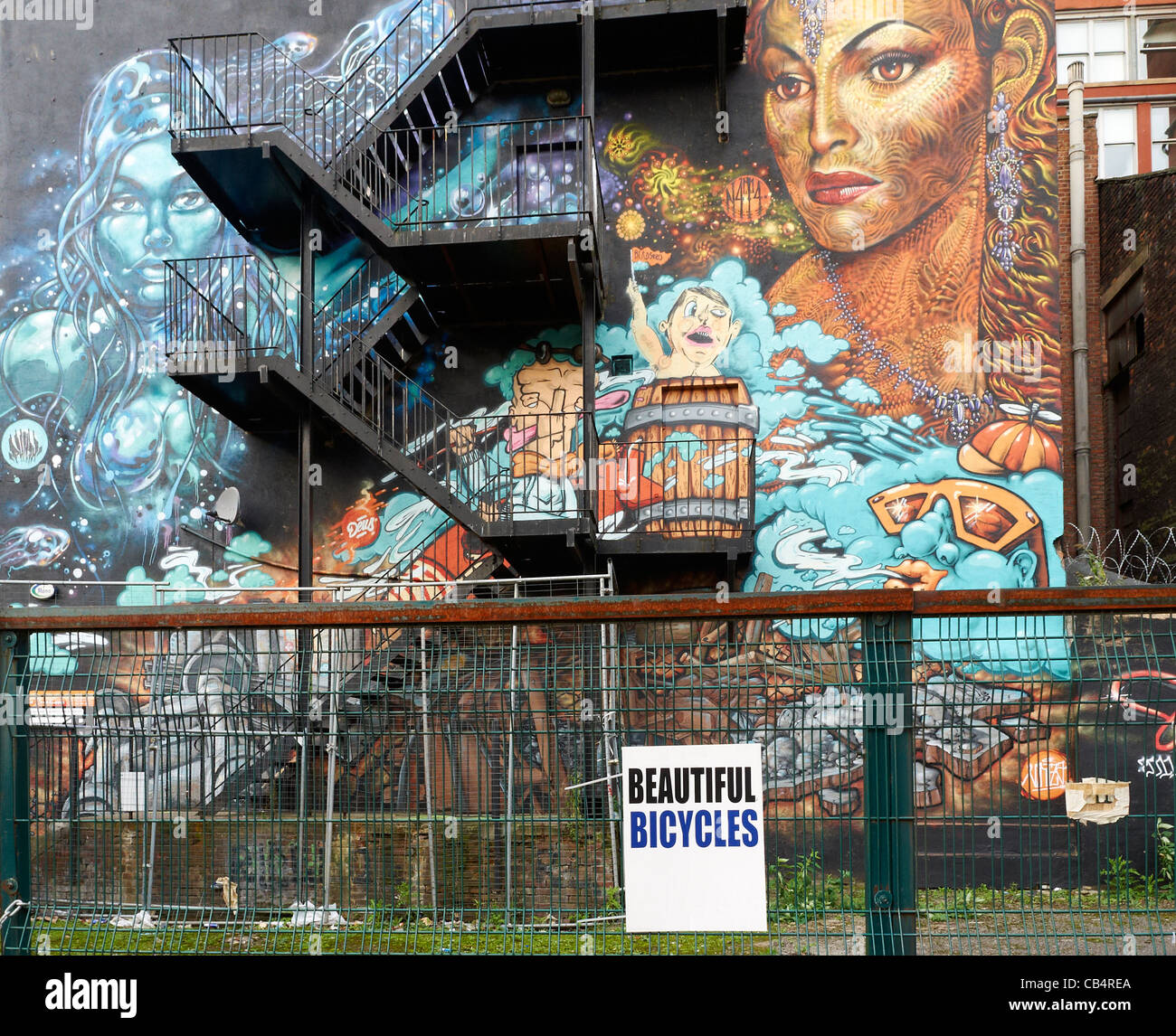 Carta murale in Northern Quarter Manchester REGNO UNITO Foto Stock