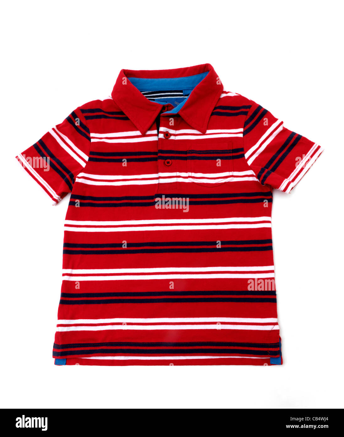 Un ragazzo del Red Striped Polo Shirt Foto Stock