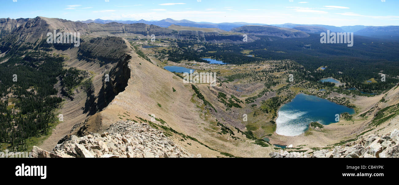 Panorama del bacino del naturalista preso dal Monte Agassiz Foto Stock