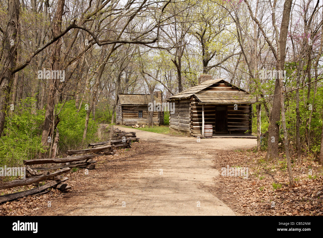 Denton Offutt Store (in primo piano) e William Clary Store. Lincoln è di nuovo Salem sito storico dello Stato, Illinois. Foto Stock