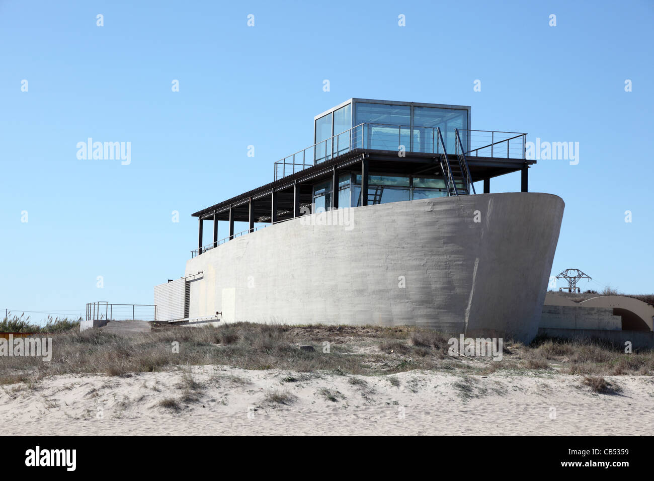 Ristorante La Nave Ispiranza sulla spiaggia di Valencia, Spagna Foto Stock