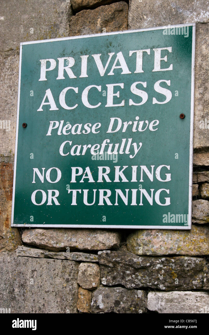 Accesso privato segno Foto Stock