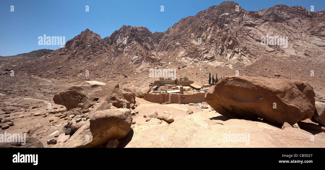 Vista di Saint Catherine Monastero, Sinai, Egitto Foto Stock