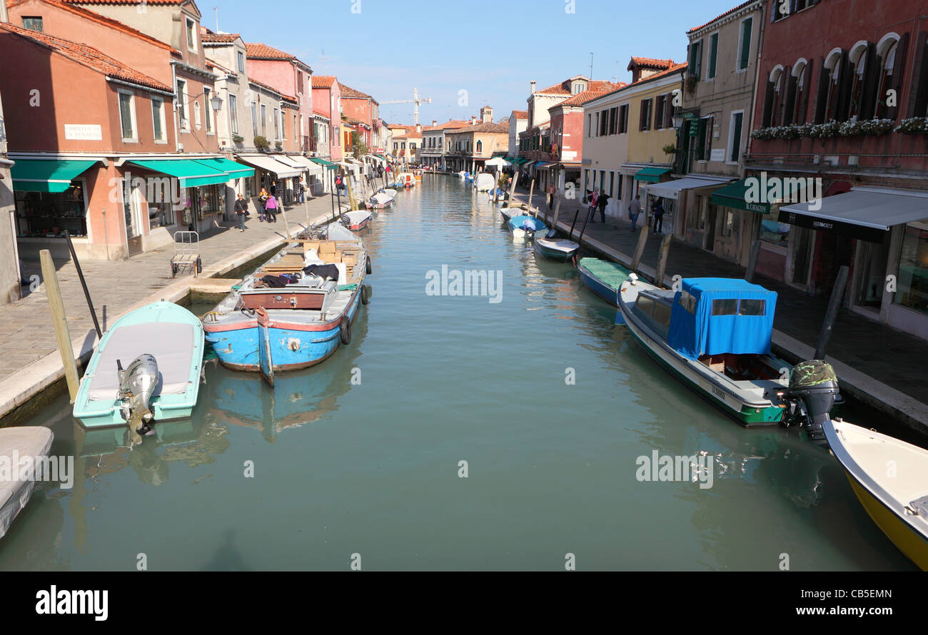 Murano, Venezia in miniatura del Canal Grande con i suoi negozi Foto Stock