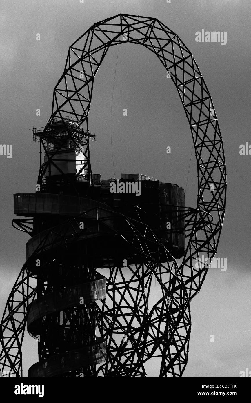 Lavoratori a Londra 2012 Olympic Stadium in costruzione Foto Stock