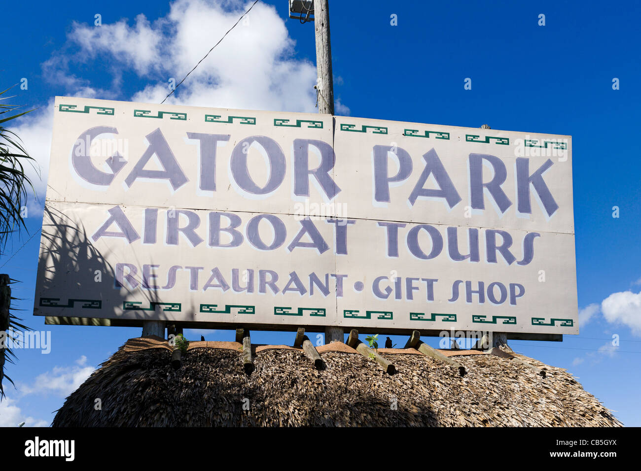 Il Gator Park Airboat Tours sulla Highway 41 (Tamiami per voli Trail), Everglades della Florida, Florida, Stati Uniti d'America Foto Stock