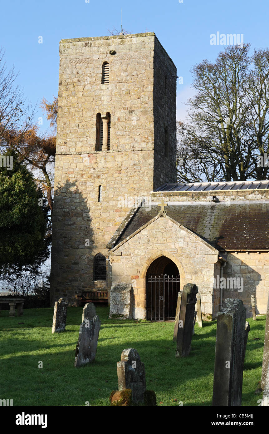 Il Sassone di Torre Sant'Andrea Chiesa, Bolam, vicino a Morpeth, North East England, Regno Unito Foto Stock