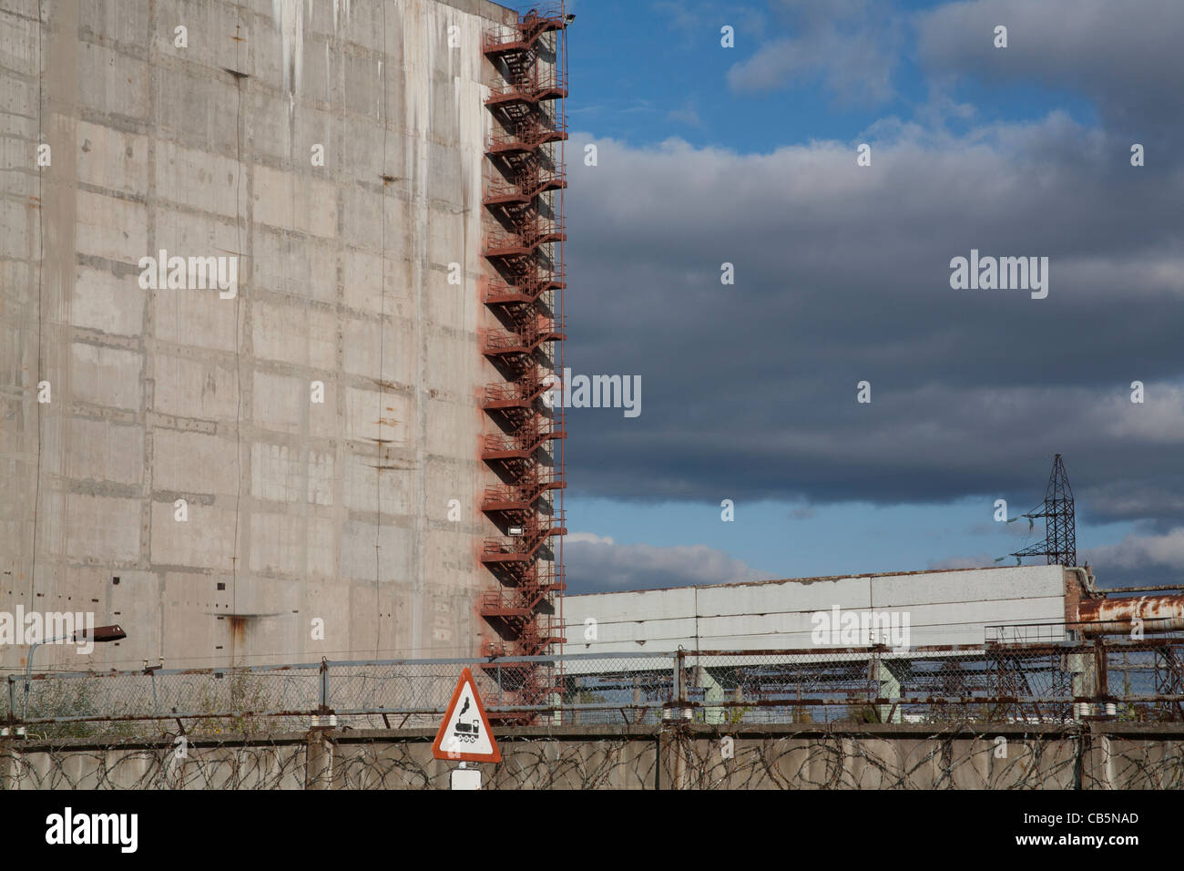 Area e gli edifici intorno alla centrale nucleare di Cernobyl Cernobyl in Ucraina Foto Stock