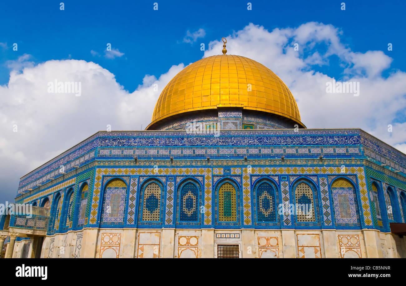 Cupola della roccia nella città vecchia di Gerusalemme , Israele Foto Stock