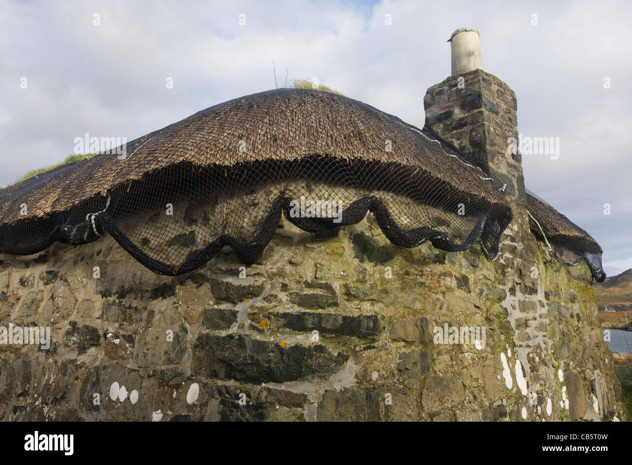 Resti della vecchia casa chiamato Sheila's Cottage, ultimo abitato da latte locale di cameriera lo stesso nome negli anni trenta del novecento su Ulva. Foto Stock