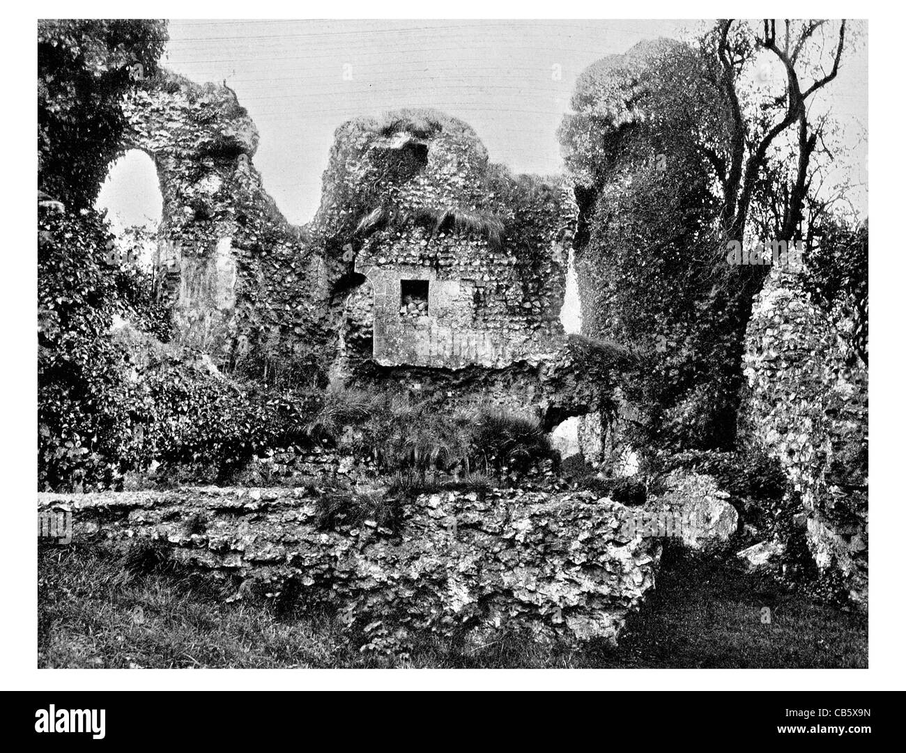 Wolvesey Castle rovinato rovine rovina Winchester Hampshire Inghilterra inglese cappella del patrimonio Foto Stock