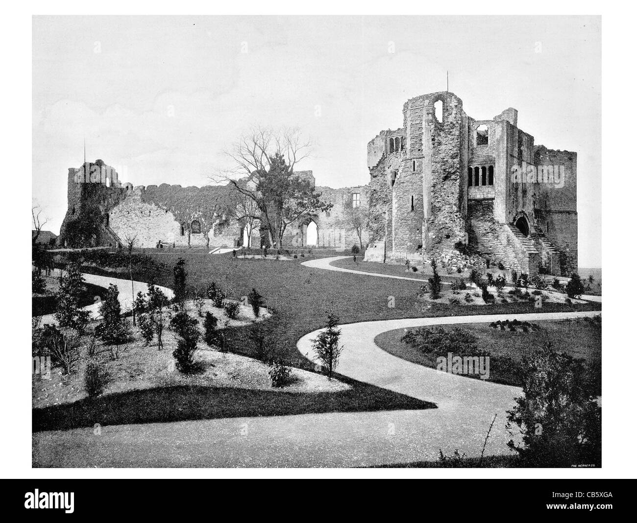 Newark Castle Nottinghamshire Alexander piazzaforte normanna casa gate cripta rovina rovine rovinato Foto Stock