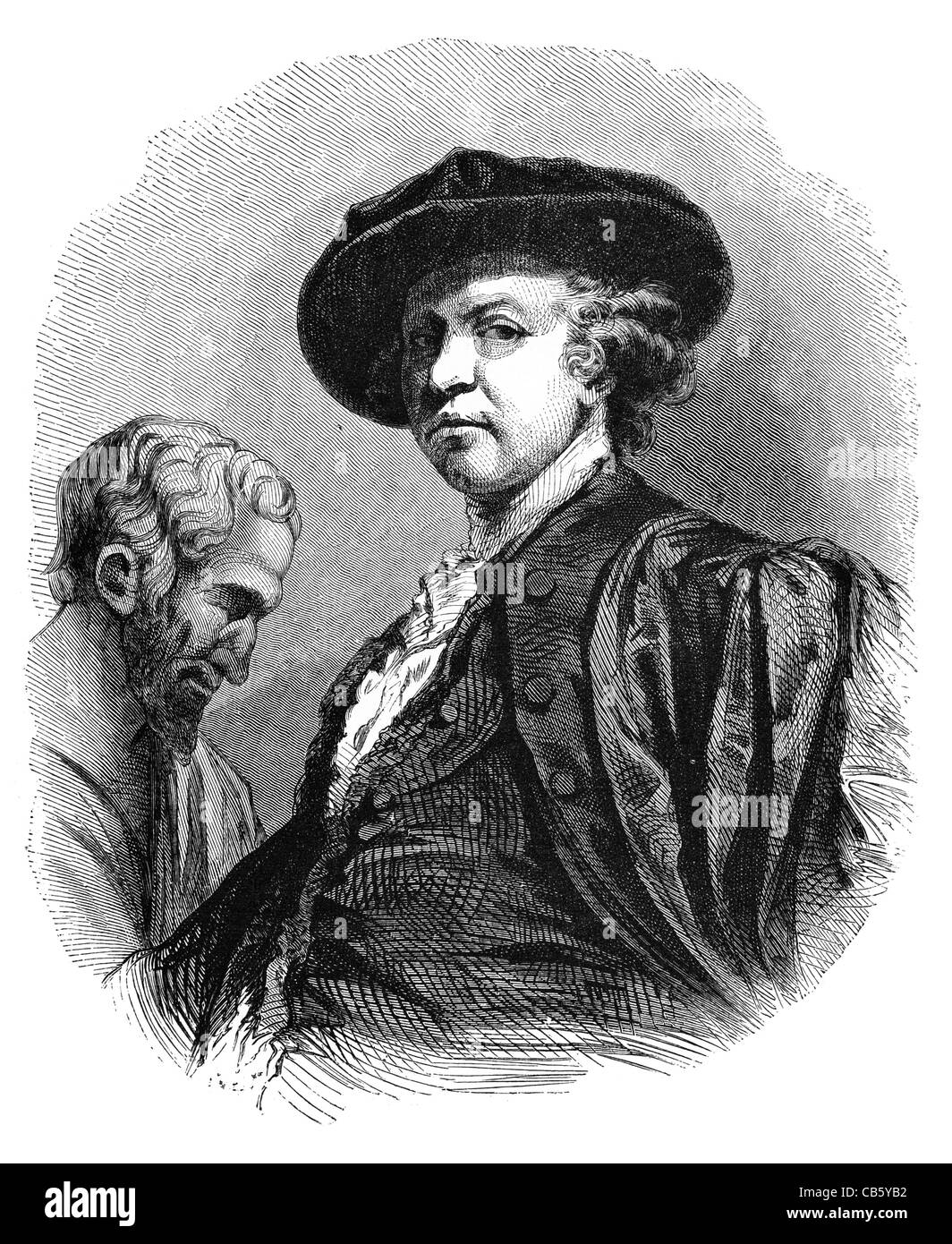 Sir Joshua Reynolds 1723 1792 il pittore inglese ritratto grande stile pittura Presidente Royal Academy knighted artista Foto Stock