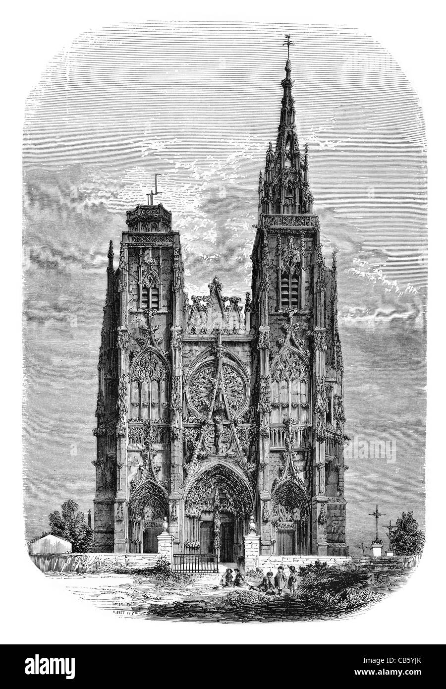 La cattedrale di Notre Dame Cattedrale Gotica architettura romanica Renaissance Paris Francia Chiesa Cappella Foto Stock