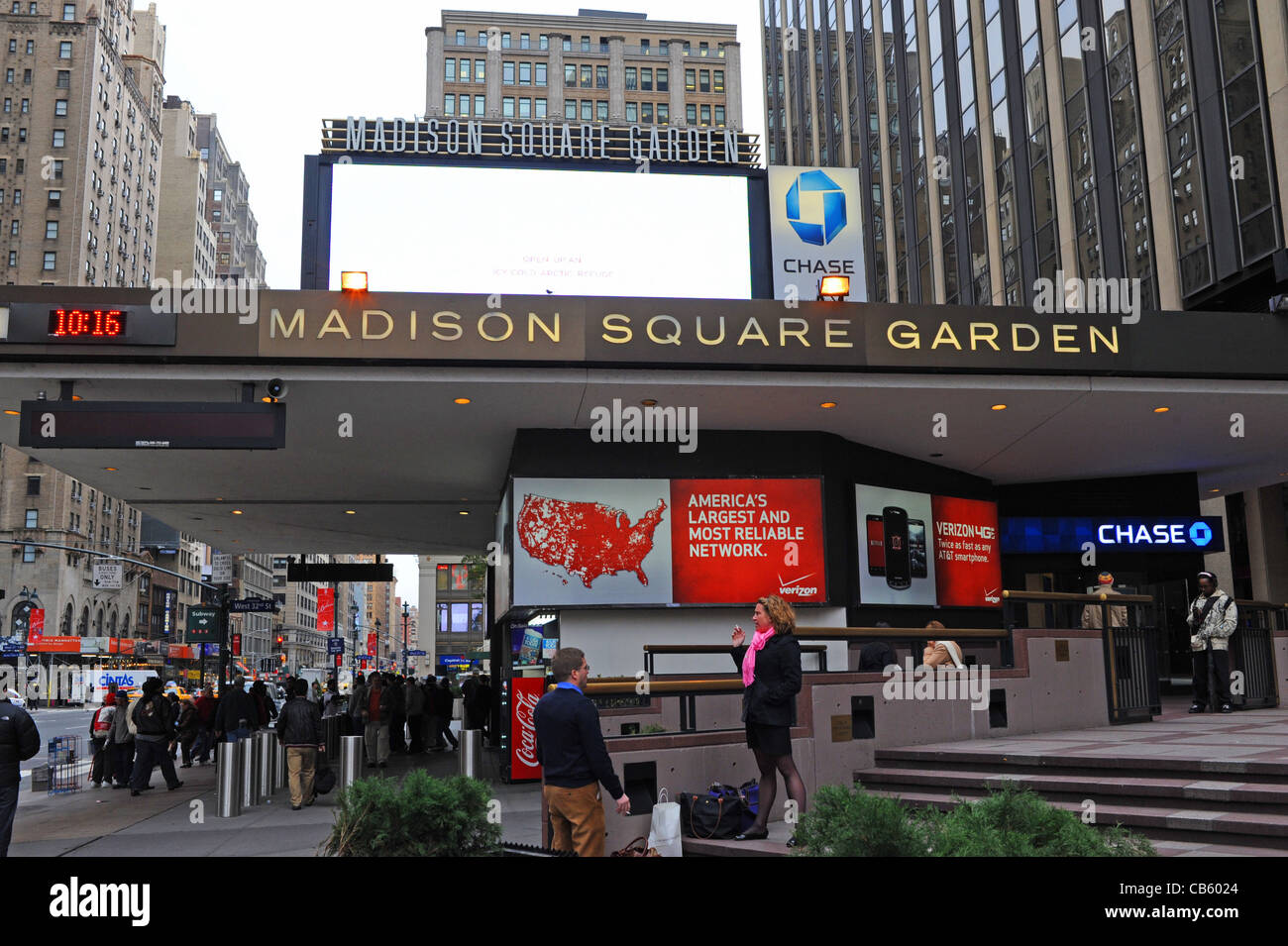 Madison Square Garden arena ingresso Manhattan New York New York STATI UNITI D'AMERICA Foto Stock