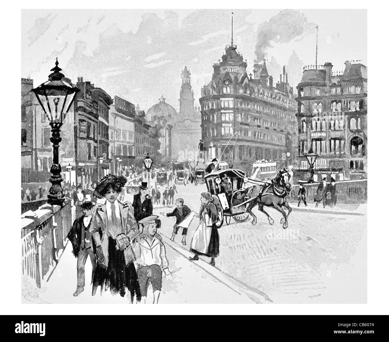 Manchester dalla stazione di scambio Salford North West England Regno Unito Europa Industria Tessile carro trainato da cavalli Foto Stock