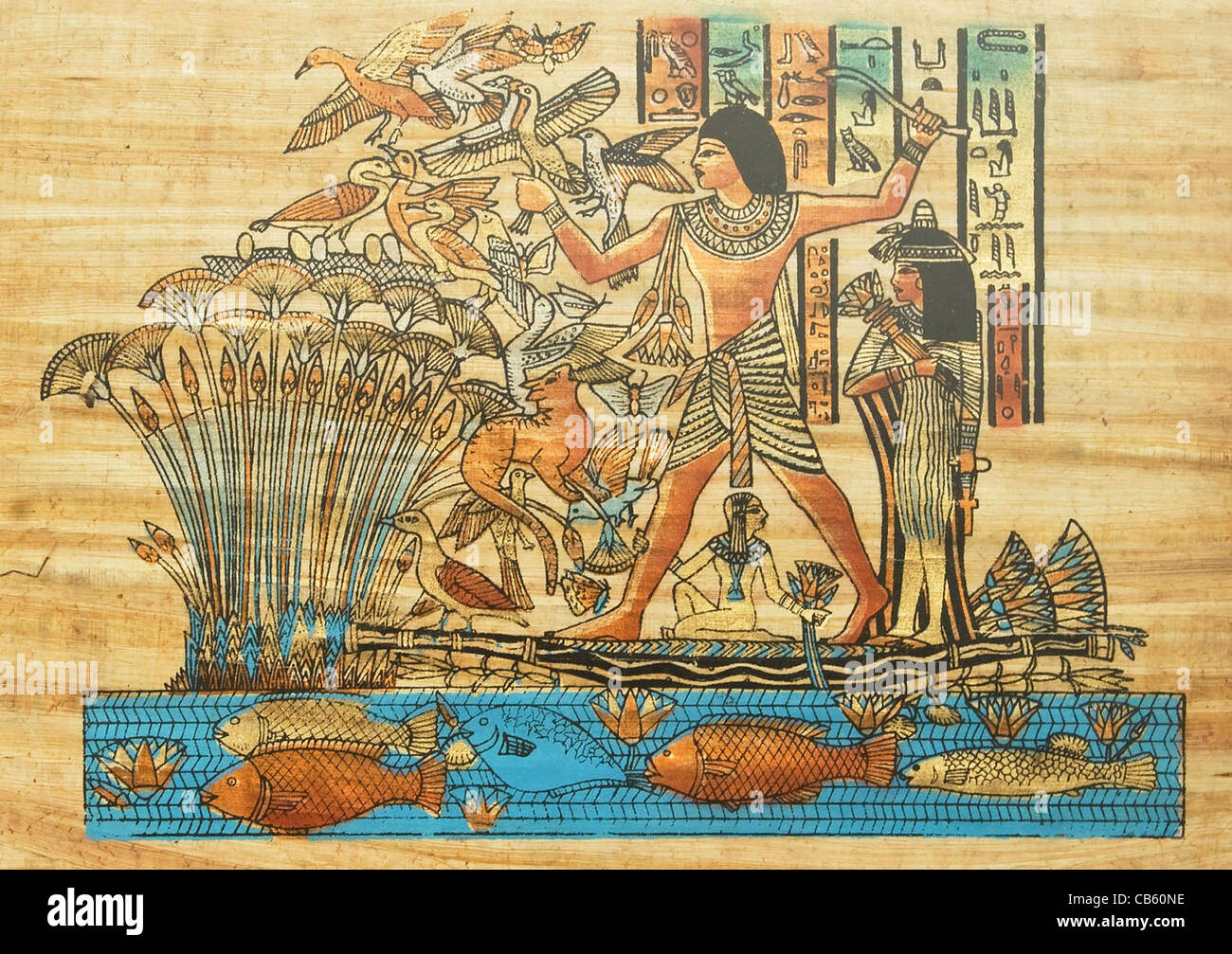 Il papiro con elementi egiziano di storia antica. Loghi assente Foto Stock