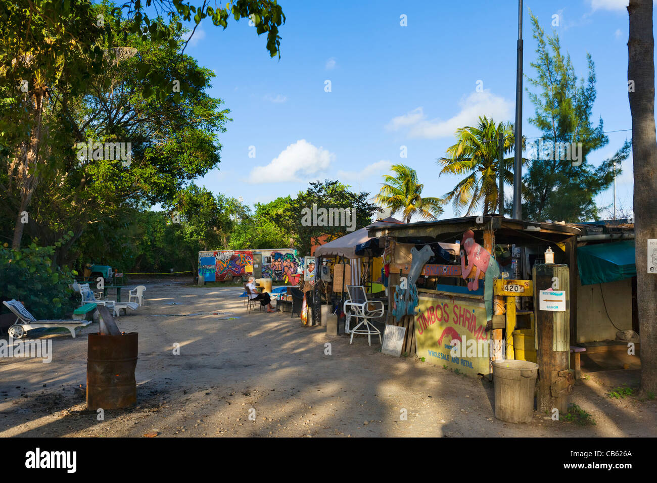 Jimbo's Place, un popolare bar, film e tv posizione sulla chiave di Virginia, nei pressi di Key Biscayne, Miami, Florida, Stati Uniti d'America Foto Stock